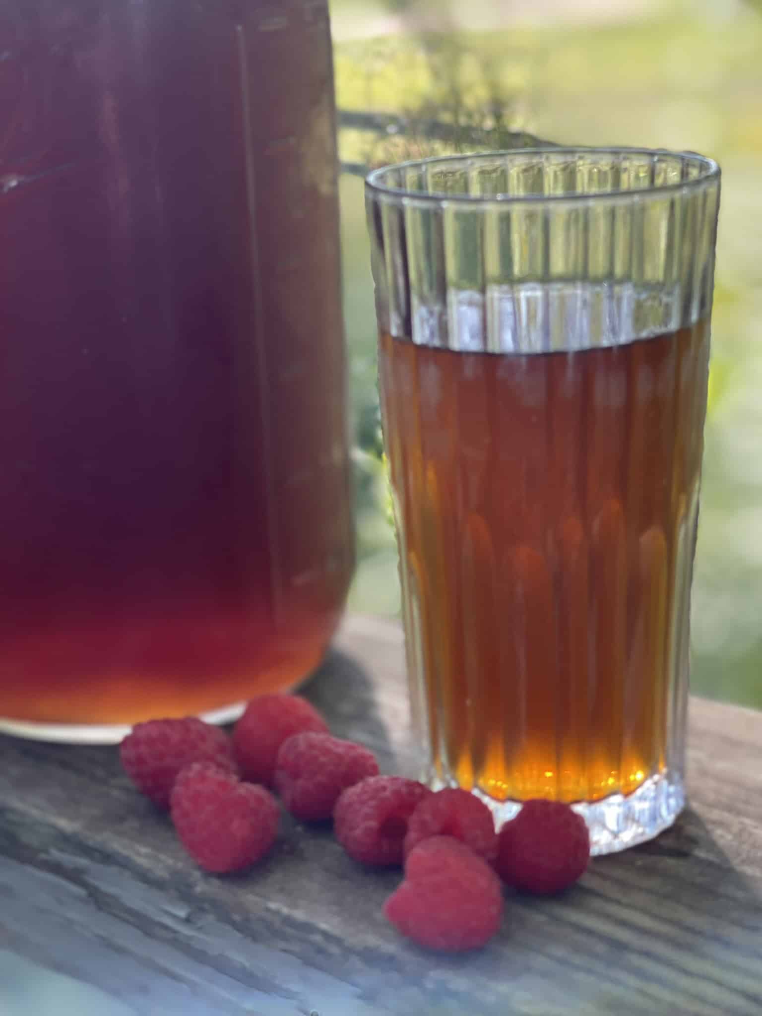 glass of raspberry leaf tea rough and tumble farmhouse